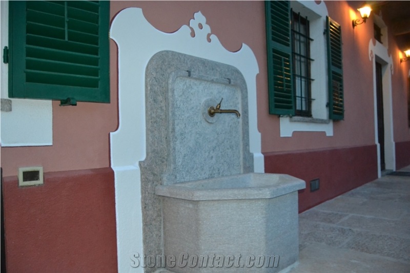Pietra Di Luserna Exterior Wall Mounted Fountain