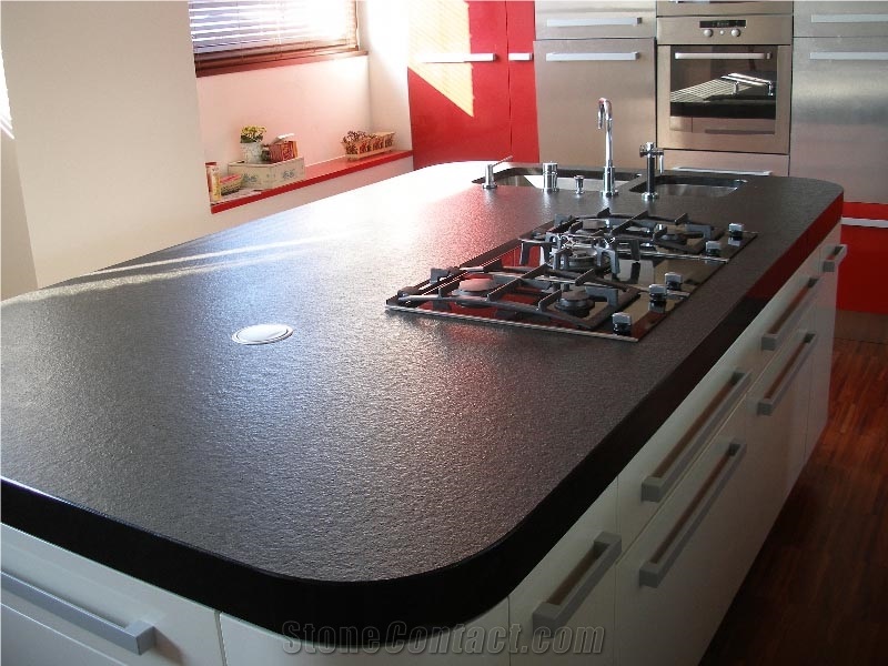 Kitchen Countertops From Granite Nero Zimbabwe Brushed Surface