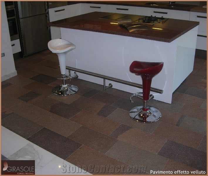 Porfido Rosso Kitchen Floor Tiles