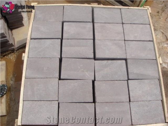 Brown Sandstone Cobble Paving Stone, Cobble Sandstone, Paving Cube, Paving Sets, Cube Stone
