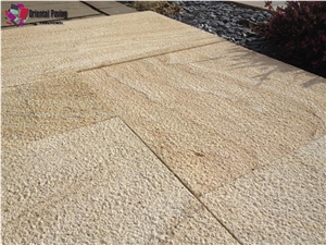 Bush Hammered Sandstone, Yellow Wooden Sandstone, Landscaping Stone, Natural Sandstone, Sandstone Tiles, Sandstone Slabs, Yellow Paving Sandstone