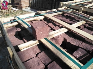 China Red Sandstone Cube Stone,Red Sandstone Paving Stone