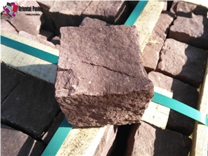 China Red Sandstone,Sandstone Cube Stone, Sandstone Floor Cobbles, Sandstone Paver,Landscaping Stone