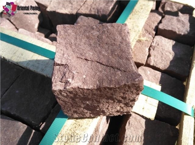 Cobble Paving Stone, Red Cubes,Red Cobbles,Red Pavers, Red Sandstone, Block Pavings,