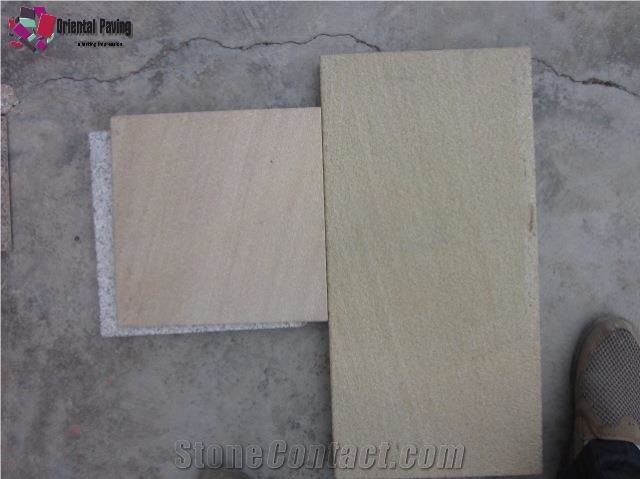 Fine Buff Sandstone Yellow Sandstone Paver Tiles