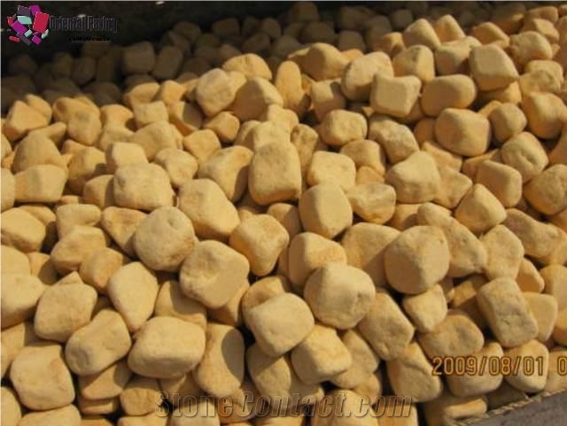 Pebble Stone, Yellow Pebble Sandstone, Paving Pebbles, Landscaping Stone, Natural Pebble Pavers