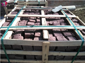 Red Cube Stone, Red Cobble Stone,Cobble Cube, Cobble Paving Sets, Paving Natural Stone, Red Pavers, Landscaping Stone