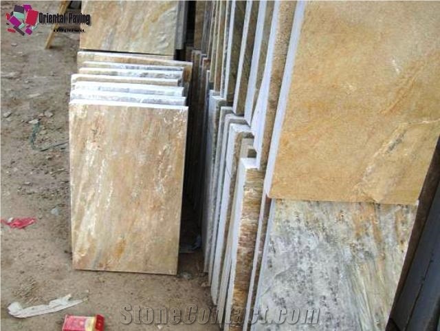 Yellow Quartzite Tiles and Slats, China Beige Quartzite
