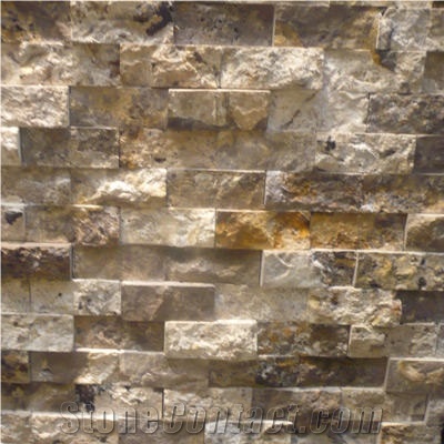 Beige/White Mixed Antique Travertine Exposed Wall Panel