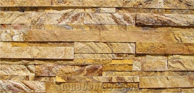 Beige with Yellow Parts Antique Travertine Stone Wall Decor