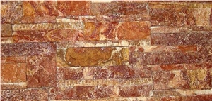 Red Antique Travertine Exposed Wall Stone