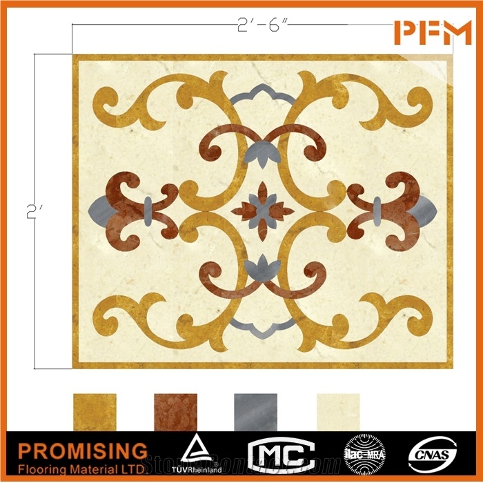 2015 New Design Square Waterject Medallion Inlay Pattern for Floor&Border