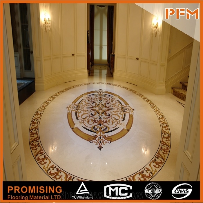 2015 New Style Greece Ariston,Spanish Cream Marifl ,Rosso Verona Natural Marble Polished Round Flooring Water Ject Medallion for Indoor Decoration