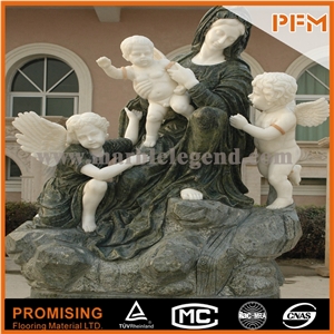 Apple Green Marble Sculptured Statue Western European Customized Figure Human Hand Carving
