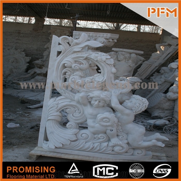 Chinese Hunan White Marble Sculptured Statue,European Customized Figure Human Hand Carving