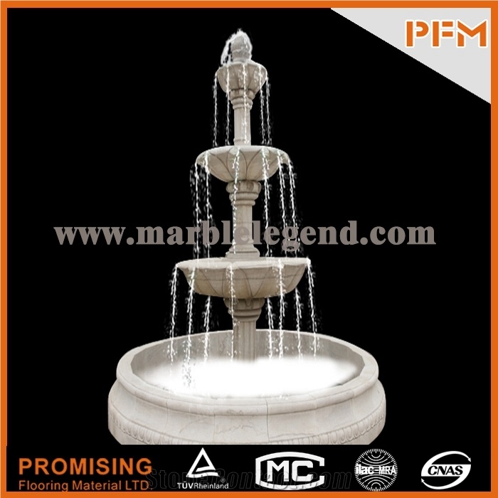 Chinese Pure White Marble Sculptured Fountain/Western/European Customized Figure