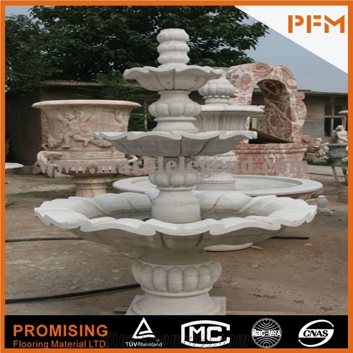 Chinese Pure White Marble Sculptured Fountain/Western/European Customized Figure