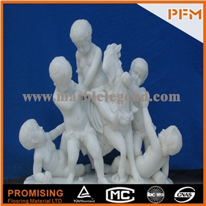Chinese Pure White Marble Sculptured Statue /Western/European Customized Figure Human Hand Carving/For Outdoor/Garden