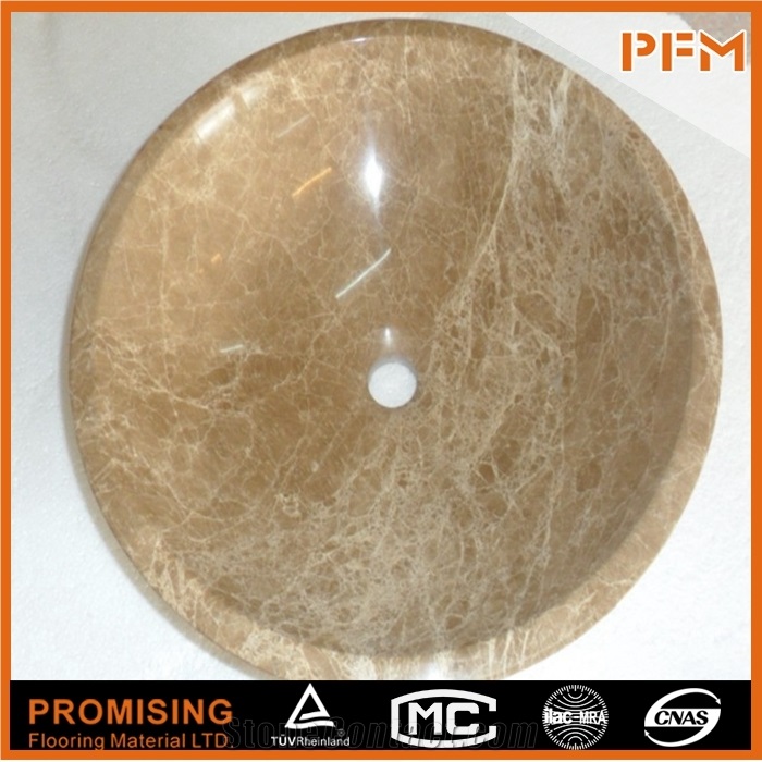 Crema Marfil Popular Well Polished Beige Marble Basin/Sink/430*430*135mm/Customized Size/ Best Quality/Interior Decoration
