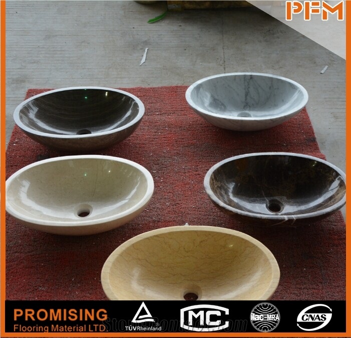 Crema Marfil Popular Well Polished Beige Marble Basin/Sink/430*430*135mm/Customized Size/ Best Quality/Interior Decoration