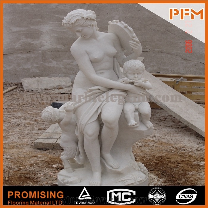 Elegant Hunan White Marble Sculptured Statue /Western/European Customized Figure Human Hand Carving for Outdoor
