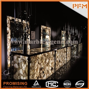 Elegant/Luxury/Backlit/Transparent Grey Smoke Crystal/ Semiprecious Stone/Gemstone/Composited Slabs/Tiles/Wall Covering/Interior Decoration for Kitchen/Background/Counter Top/Wholesaler