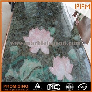 Elegant/Luxury/Backlit/Transparent Pink Crystal Semiprecious Stone/Gemstone/Composited Slabs/Tiles/Wall Covering/Interior Decoration for Kitchen/Background/Counter Top/Wholesaler