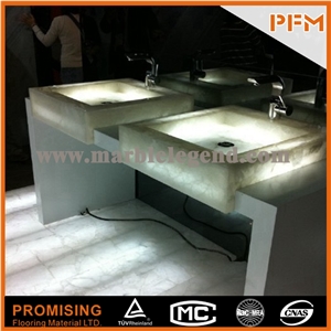 Elegant/Luxury/Backlit/Transparent White Crystal Semiprecious Stone/Gemstone/Composited Slabs/Tiles/Wall Covering
