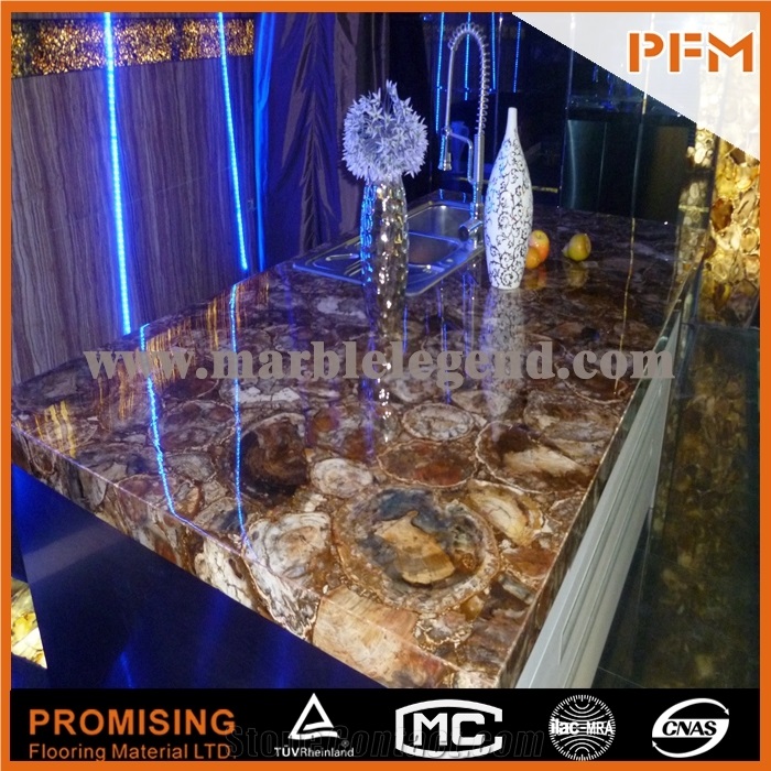 Elegant/Luxury/Petrified Wood Semiprecious Stone/Gemstone/Composited Slabs/Tiles/Wall Covering/Interior Decoration for Kitchen/Background/Counter Top/Wholesaler