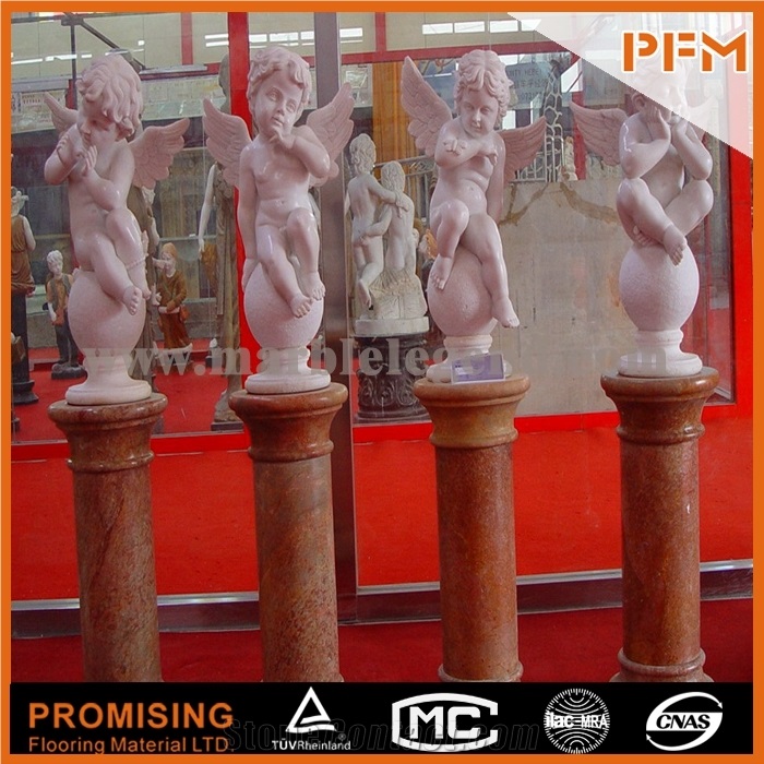 Hunan White Marble Sculptured Statue,Western European Customized Figure Human Hand Carving for Outdoor Garden