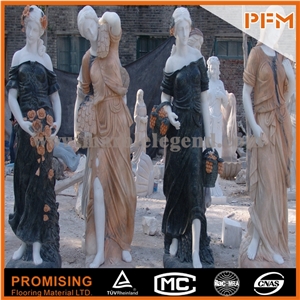Mixed Color Marble Sculptured Statue /Western/European Customized Figure Human/Animal/ Hand Carving/For Outdoor/Garden