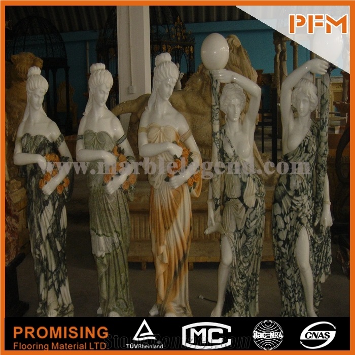 Mixed Color Marble Sculptured Statue /Western/European Customized Figure Human/Animal/ Hand Carving/For Outdoor/Garden