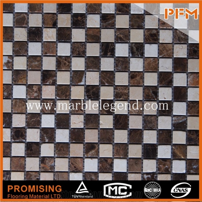 Natural Stone Brick Mosaic,Stone Mosaic Flower Pattern for Interior Wall Use,Typical Mosaic Design, 12x12 Inches