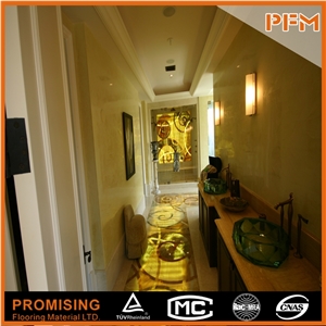 Shinning Customize Size Backlight Honey Onyx Waterject Medallion for Wall & Floor