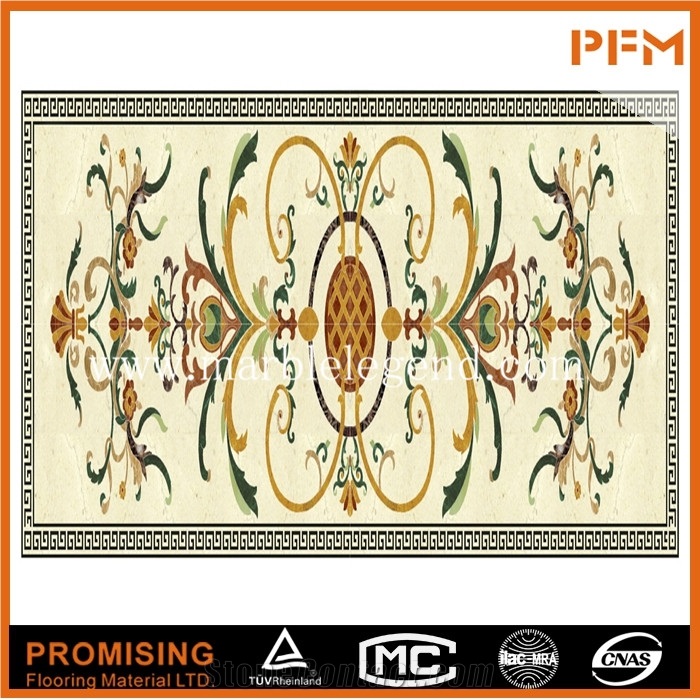 Sunny Yellow Marble,India Green,Light Emperador,Rosso Verona Polished Natural Marble Complicated Carpet Pattern Medallion Customize Border Pattern for Home & Hotel