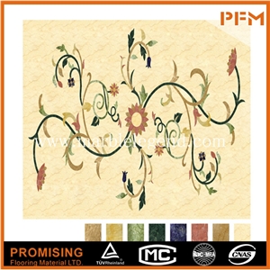 Sunny Yellow Marble,Light Emperador,India Green,Onyx Green Square Simple Flower Pattern Water Ject Medallion
