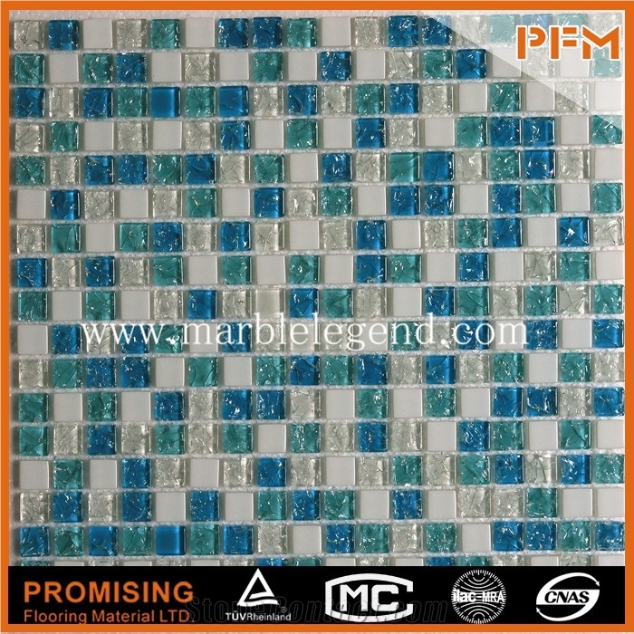 The Best Quality Most Beautiful Glass Mosaic for Bathroom and Swimming Pool Decoration ,For Mosaic Pattern