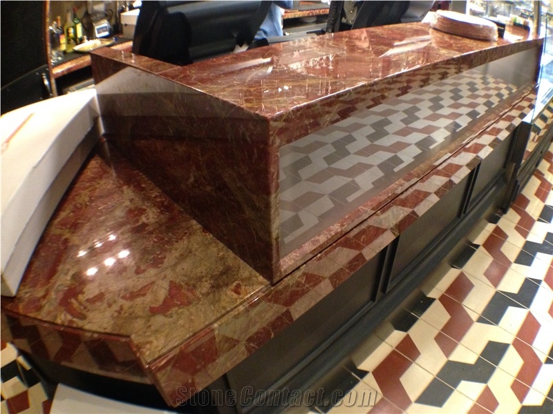 Rosso Impero Marble Custom Food Counter