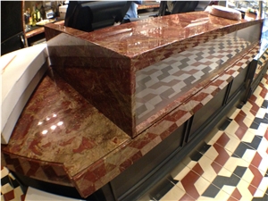 Rosso Impero Marble Custom Food Counter