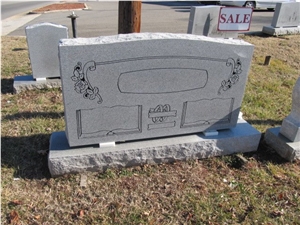 Double Upright Markers, Mount Airy White Granite Monument & Tombstone
