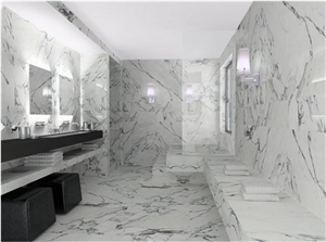 Arabescato Marble Bathroom Design
