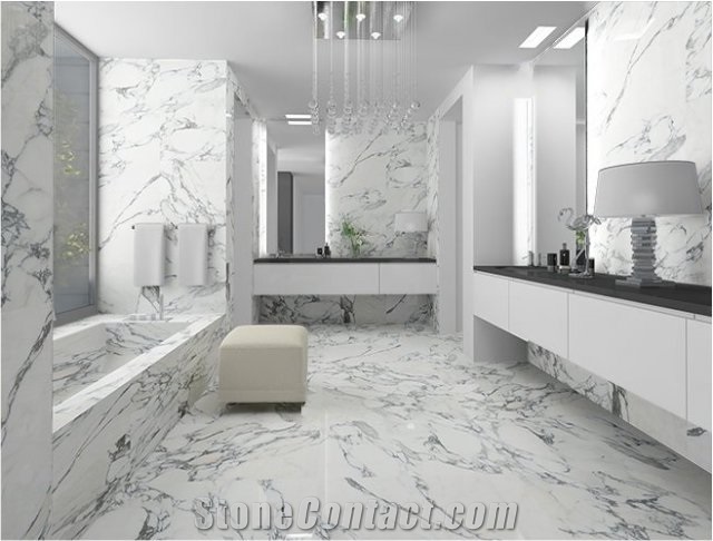 Arabescato Marble Bathroom Design