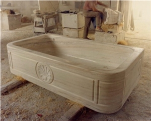 Bath Tub in Palissandro Classico Polished Marble