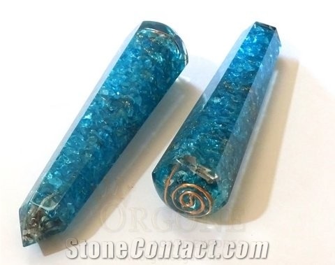 Blue Orgone Energy Faceted Massage Wands Orgone Energy-Orgonite Massage Wholesale Orgonite-Orgone