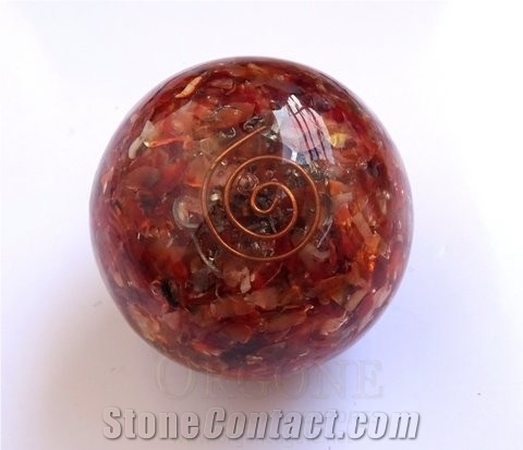 Carnelian Orgonite Ball Orgonite-Orgone-Orgone Energy Carnelian Sphere Wholesale-Manufacturer-Orgonite Product