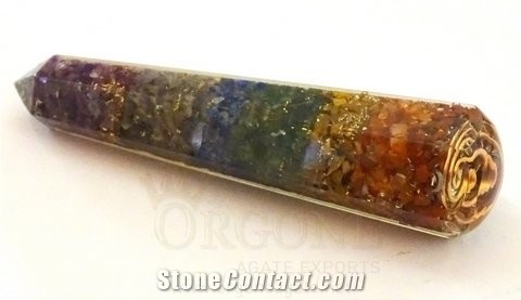 Chakra Layer Orgone Faceted Massage Wands Orgonite 7 Chakra Healing Wands Wholesale-Orgonite-Orgone-Orgone Energy