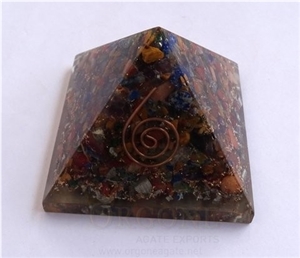 Chakra Stone Orgone Energy Pyramid Orgonite-Orgone Energy Pyramid Indian Healing Stones