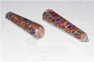 Mix Chakra Faceted Orgone Massage Wands Orgone Energy-Orgonite Chakra Wands Agate Orgonite Export