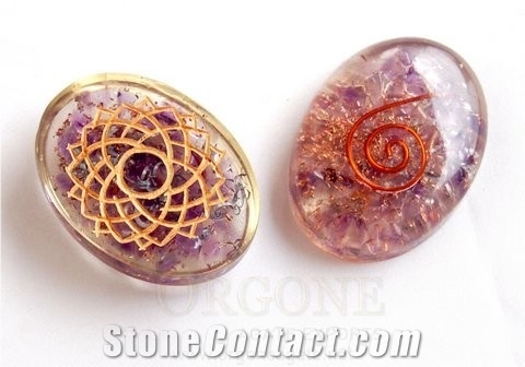 Orgone Engraved Crown Chakra Oval