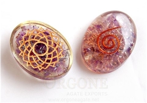 Orgone Engraved Crown Chakra Oval